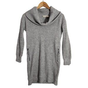 Dakini Tunic Dress Womens S Gray Waffle Knit Athleisure Cowl‎ Neck Long Sleeve